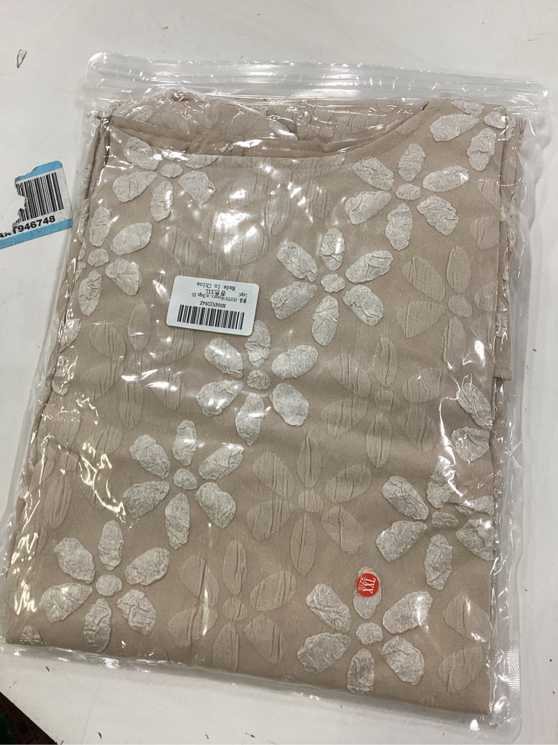 Condition photo showing New/Like New for SOLY HUX Women's Ruffle Hem Sleeveless Tank Dress Round Neck Casual Jacquard Hem Smock Summer Mini Dresses