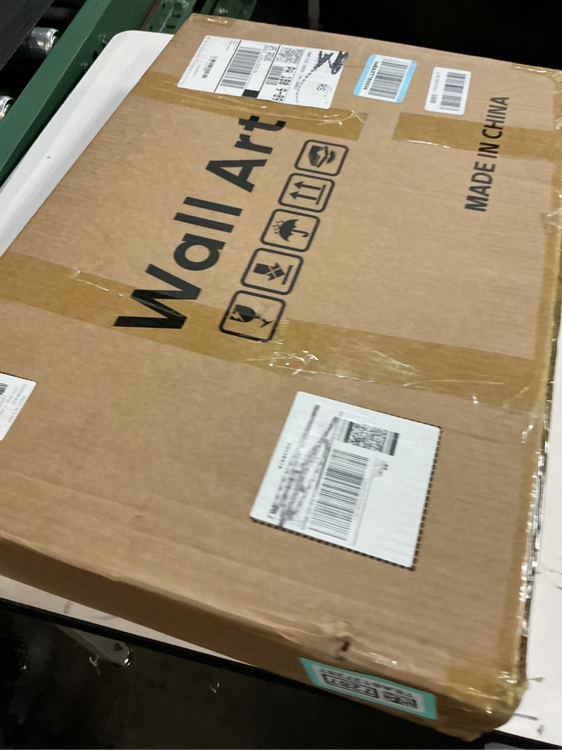 Condition photo showing New/Like New for Framed Neutral Abstract Wall Art, 3 Piece Earth Tones Rustic Canvas Prints Paintings Artwork for Walls, Minimalist Abstract Stone Pictures for Living Room Dining Room Bedroom Wall Decor 16x24 Inch 16" W x 24" H x 3Pcs Earthy