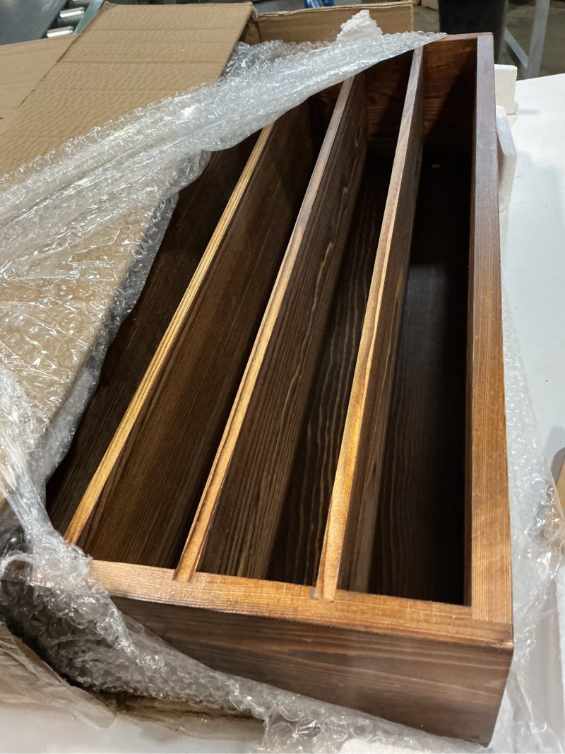 Condition photo showing Good Condition for MyGift Golf Ball Sleeves Holder with 10 Compartments, Rustic Burnt Solid Wood Retail Display Rack, Commercial Wall Mounted Storage Shelf