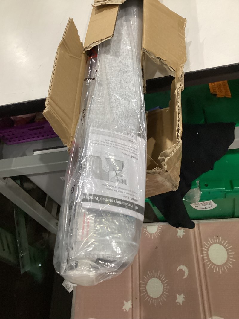 Condition photo showing Good Condition for lazblinds no drill roman shades for windows, cordless blackout window shades with uv protection, polyester fabric for bedroom & living room, 47" w x 64" h, grey blackout - faux linen - grey 47"w x 64"h