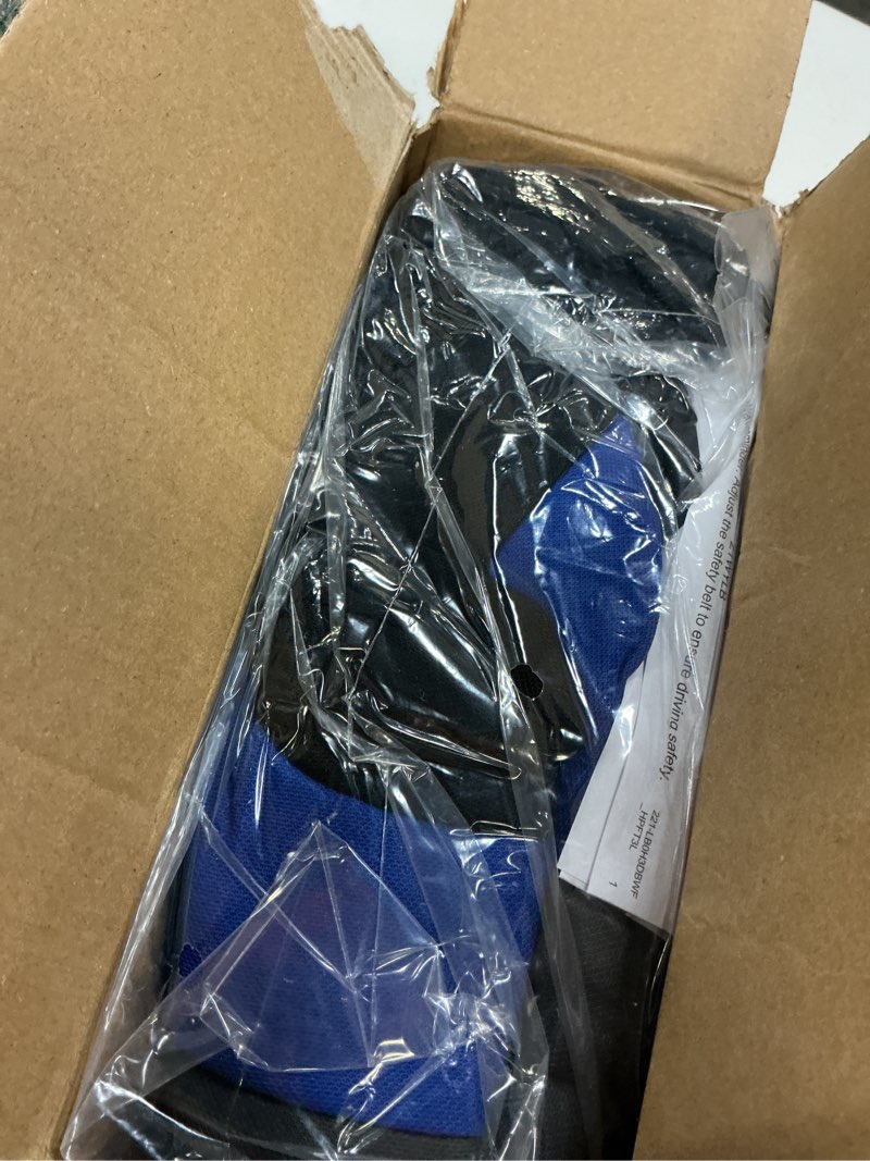 Condition photo showing Good Condition for car pass line rider sporty front seat covers, blue car seat covers two front seats only, airbag compatible,universal fit sedans,cars,vans,suv,truck(black and blue) black and blue two front seat