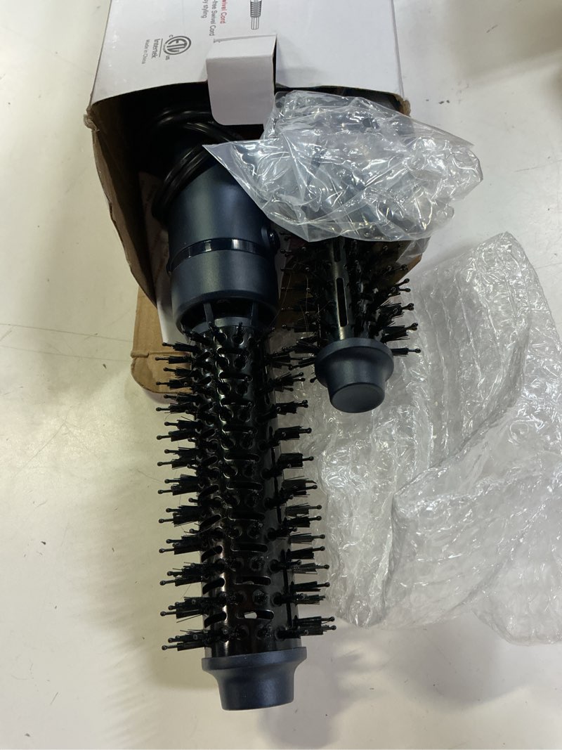 Condition photo showing As Is for aima beauty blow dryer brush set - 4-in-1 round brush blow dryer adds shine, smooth, curl & volume for short to medium hair, interchangeable 1” & 1.25” round barrel, ionic frizz control, prussian blue 1" & 1.25" round barrel prussian blue