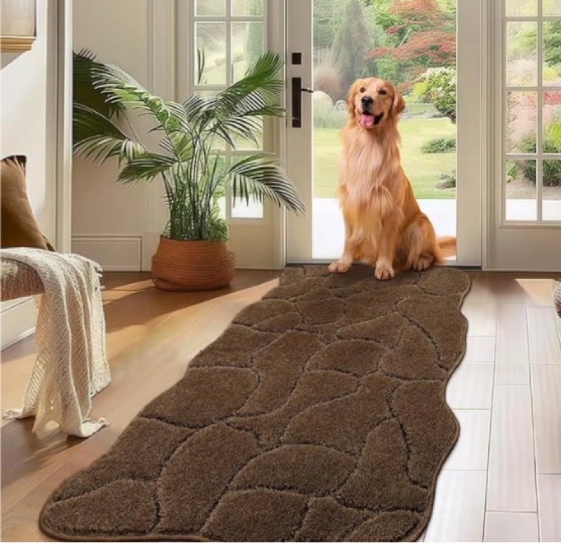 Large Dog Door Mat for Muddy Paws, 24x59 Absorbent Dirt Trapper Long Door Mat, Non-Slip Washable Mud