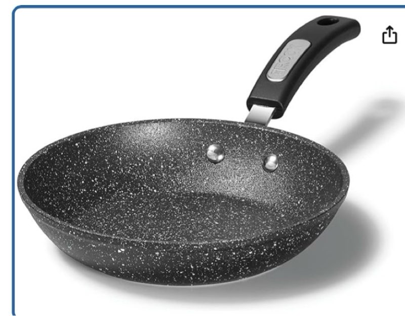 starfrit the rock 24 cm (9.5") non-stick fry pan - durable forged aluminum - oven safe - pfoa free - easy to clean - black