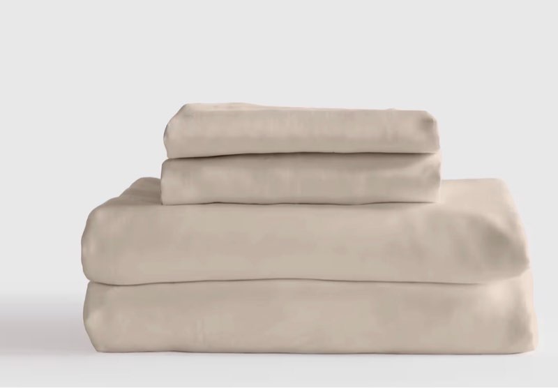 quince organic bamboo sheet set king sand 