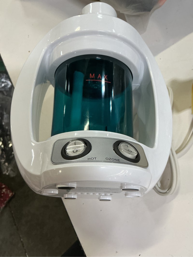 Condition photo showing As Is for facial steamer, nano ionic face steamer for facial deep cleaning, hair steamer facial steamer professional, facial steamers for home facial spa, white
