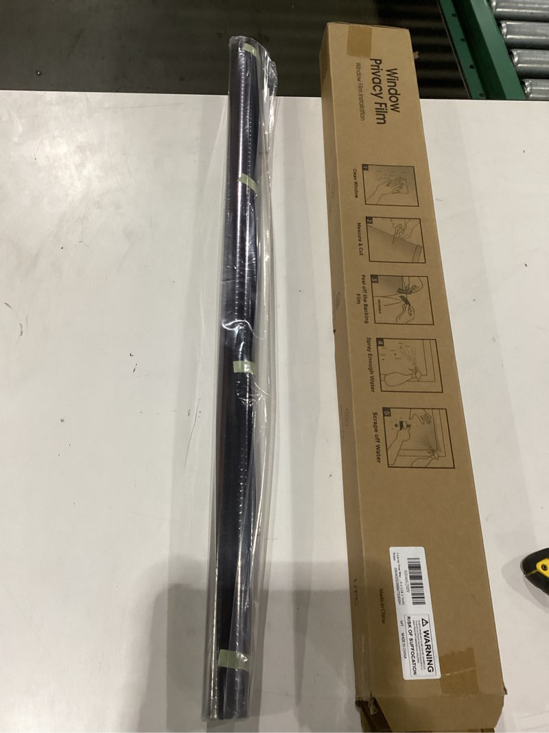 Condition photo showing New/Like New for Coavas One Way Privacy Window Film,Reflective Home Glass Mirror Tint See Out Not in,Heat UV Blocking Static Cling for Office Front Door Daytime Privacy Covering, Blue-Silver,29.5x118.1 in 29.5 x 118.1 Inch Blue