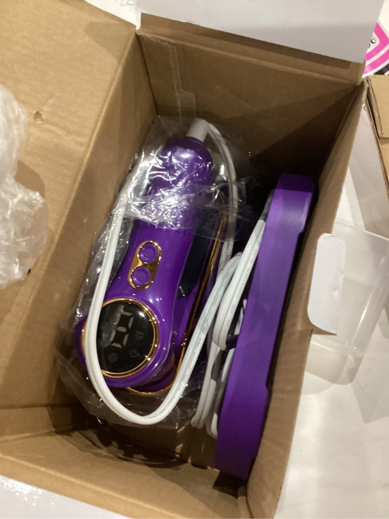 Condition photo showing Good Condition for Portable Travel Steamer, 1200W Handheld Fabric Steamer for Clothes, 4Modes with LCD Display, Powerful Wrinkle Remover for Home & Travel, 150ml Water Tank, 10S Fast Heat-Up, 180°Swivel Handle, Purple