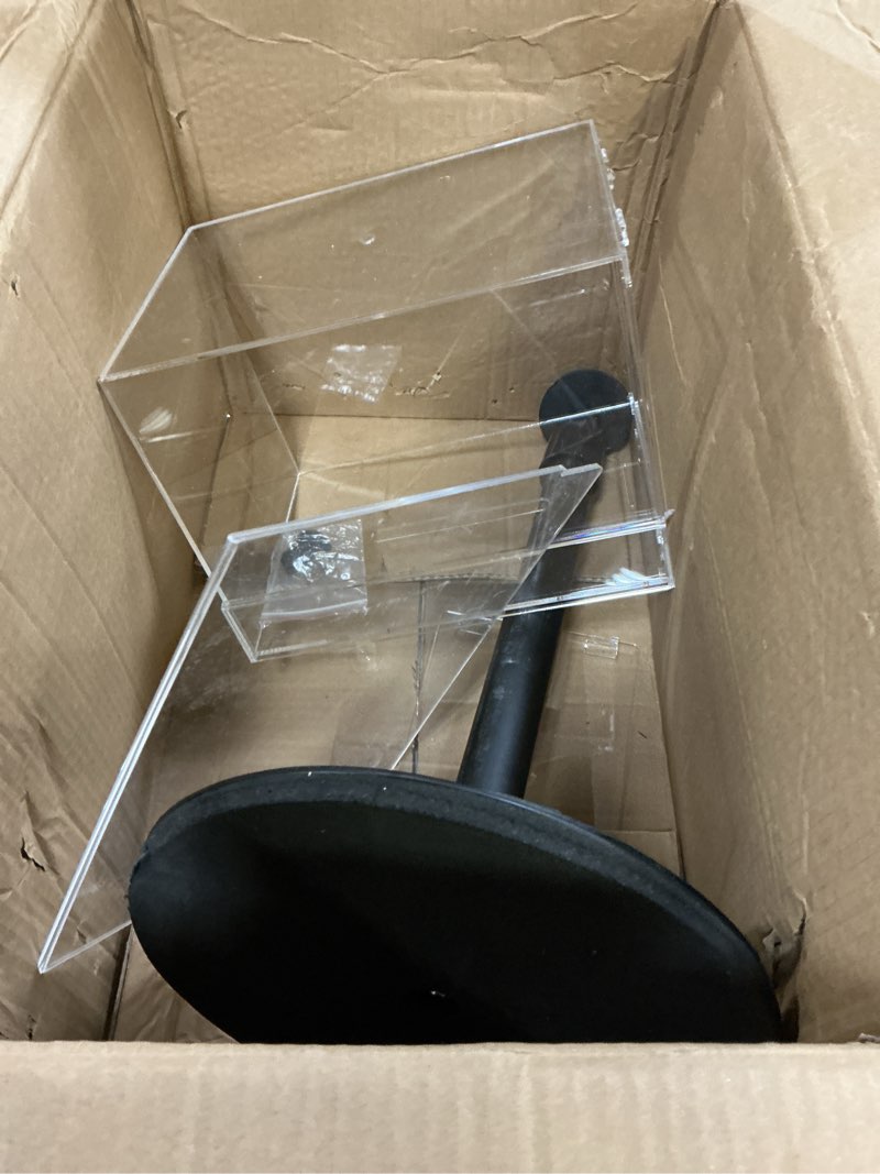 Condition photo showing As Is for ( incomple ) i2 Pack Suggestion Donation Box with Lock and Key 11\\\"x 8.25\\\" x 8.25\\\" Acrylic Offering Raffle Box with Stand Slot for Office Charity Church Collection