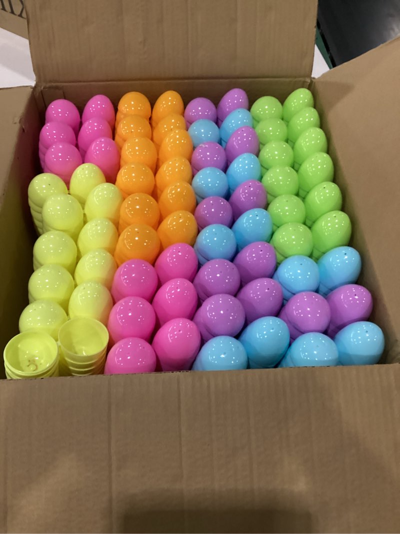 Condition photo showing Good Condition for joyin 3.15" pastel easter eggs, 500pcs large plastic eggs, empty colorful fillable eggshells for easter hunt, party favor, basket stuffers filler, classroom prize supplies