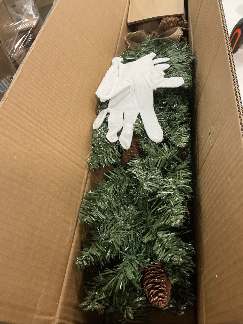 Condition photo showing item condition for 3FT Mini Christmas Tree,Tabletop Christmas Tree with Cloth Bag Base and Colorful LED Light, Snow Flocked Artificial Tree Christmas Decorative for Outdoor & Indoor 21.65"D x 21.65"W x 36"H