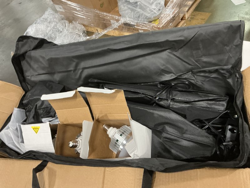 Condition photo showing As Is for Skytex Softbox Lighting Kit(3Pack), 20x28in Soft Box|28in Octa Softbox|85W 2700-6400K E27 LED Bulb Continuous Photography Lighting, Studio Lights Equipment for Photo Shooting, Video Recording 3softbox