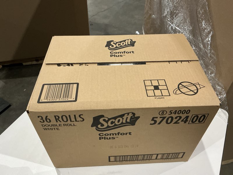 Condition photo showing New/Like New for scott comfortplus toilet paper, 36 double rolls, 231 sheets per roll, septic-safe, 1-ply toilet tissue double 231 sheets (pack of 36)