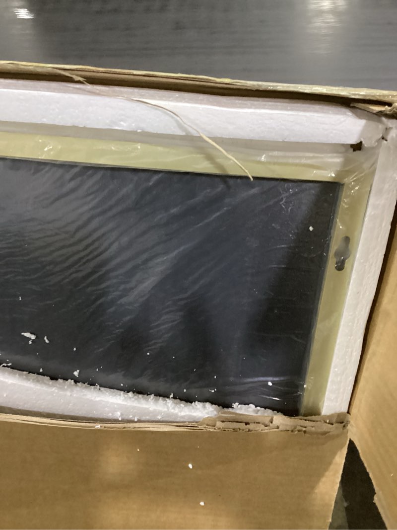 Condition photo showing New/Like New for 26x38Inch Gold Bathroom Mirrors for Over Sink, Rectangle Vanity Mirror with Metal Frame Wall Mounted, Modern Farmhouse Mirror for Restroom, Bedroom, Entryway Glod 38"L x 26"W