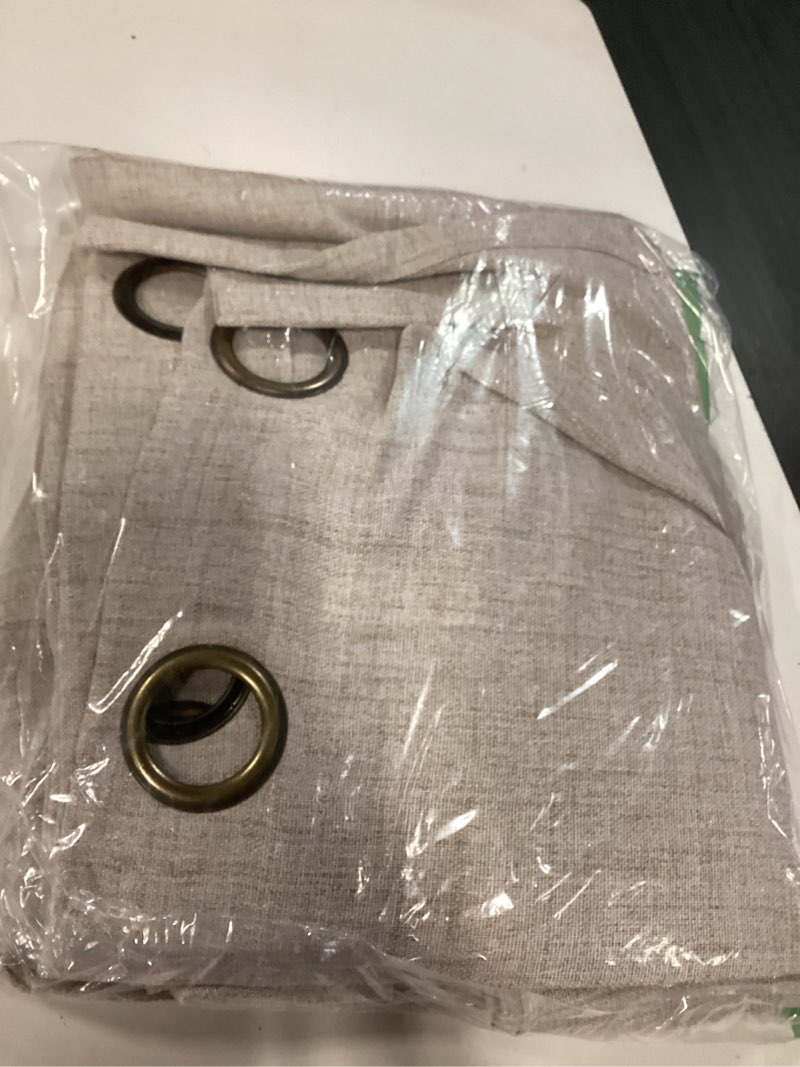 Condition photo showing Good Condition for youngstex curtains 84 inch length for living room, beige semi sheer drapes with bronze grommet rustic light filtering window treatments for dining bedroom, 2 panels, 52 x 84 inch 52"w x 84"l (pack of 2) natural