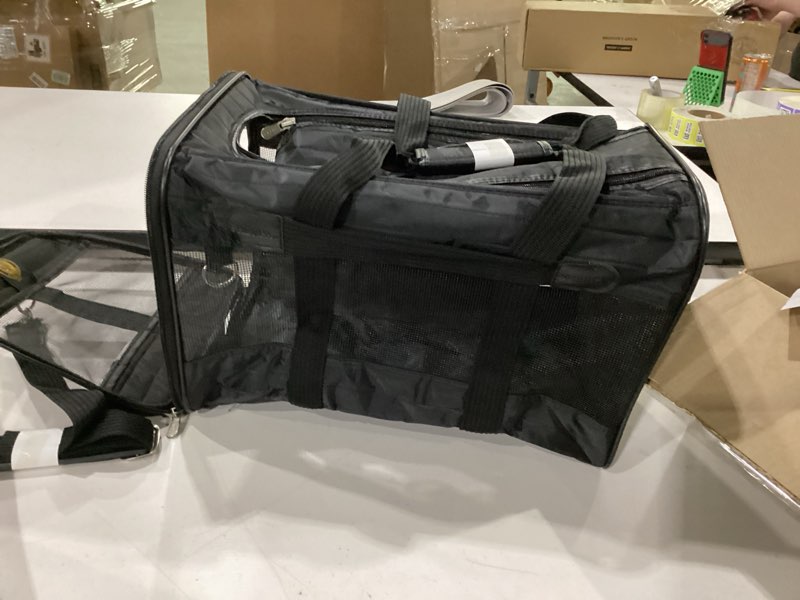 Condition photo showing Good Condition for sherpa original deluxe travel pet carrier, airline approved & guaranteed on board - black lattice, medium 17.0"l x 11.0"w x 10.5"h black lattice