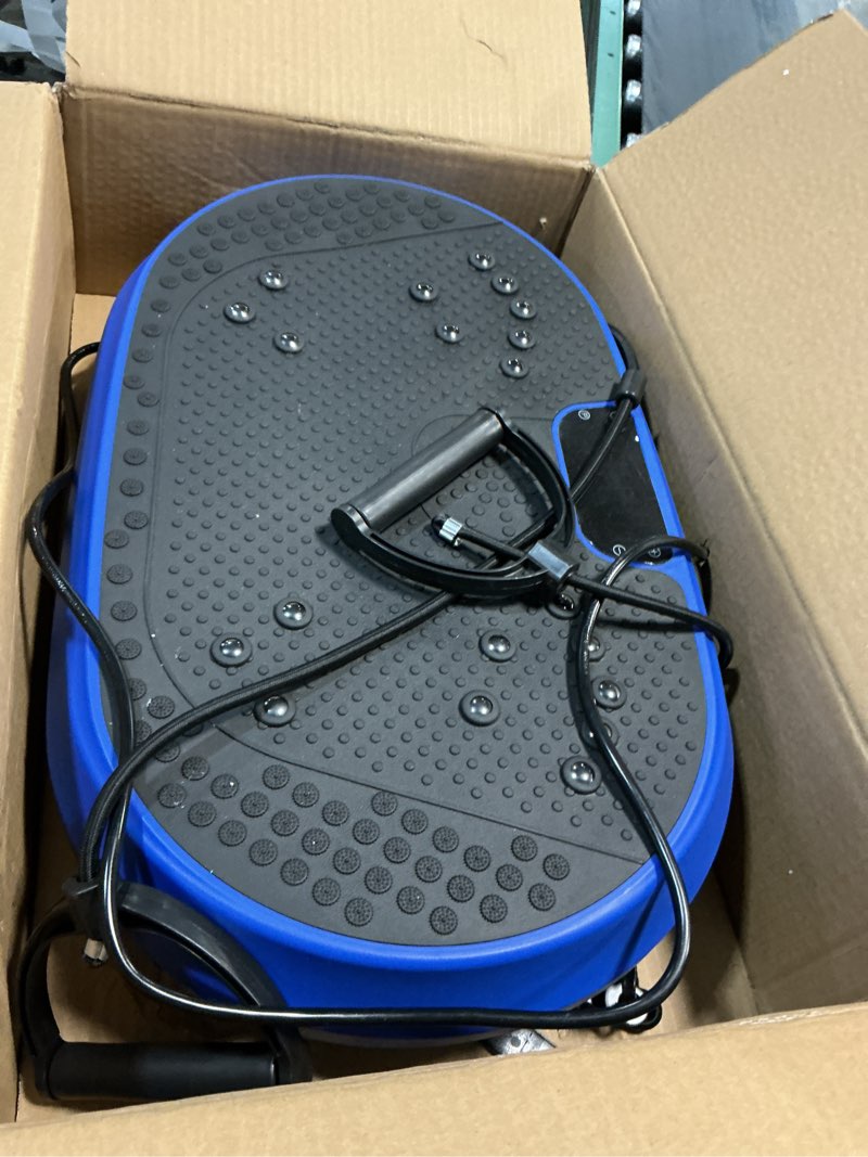Condition photo showing Good Condition for Vibration Plate Exercise Machine, Vibrating Fitness Platform for Lymphatic Drainage, Full Body Shaker Workout Equipment, Bluetooth Power Shaping Vibrate Plate, Board Sport for Home Exercise Gym, Blue