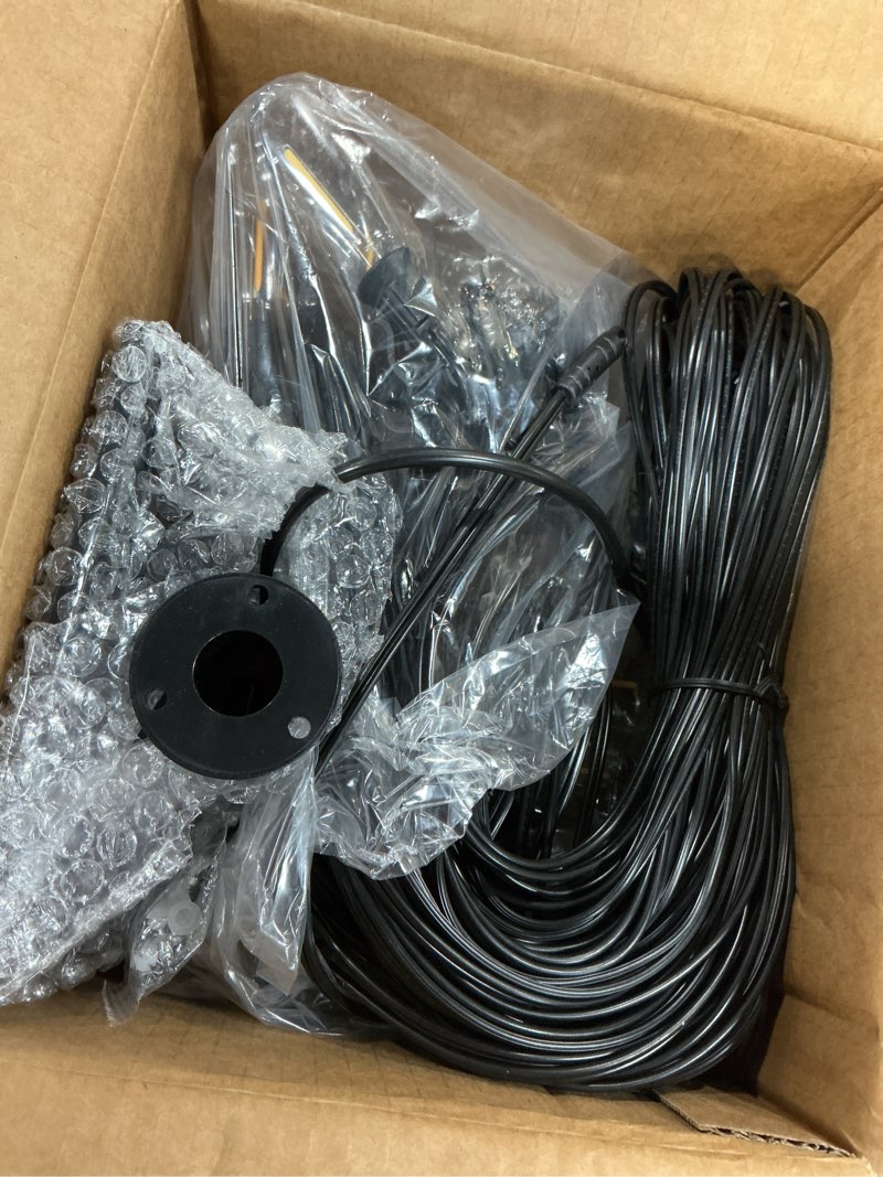Condition photo showing Good Condition for brightown 100ft solar string lights outdoor waterproof with remote, 31+2 led shatterproof bulbs, dimmable & timable, 3 light modes, solar lights for backyard party patio decor - 26hrs runtime 100ft(31 sockets)