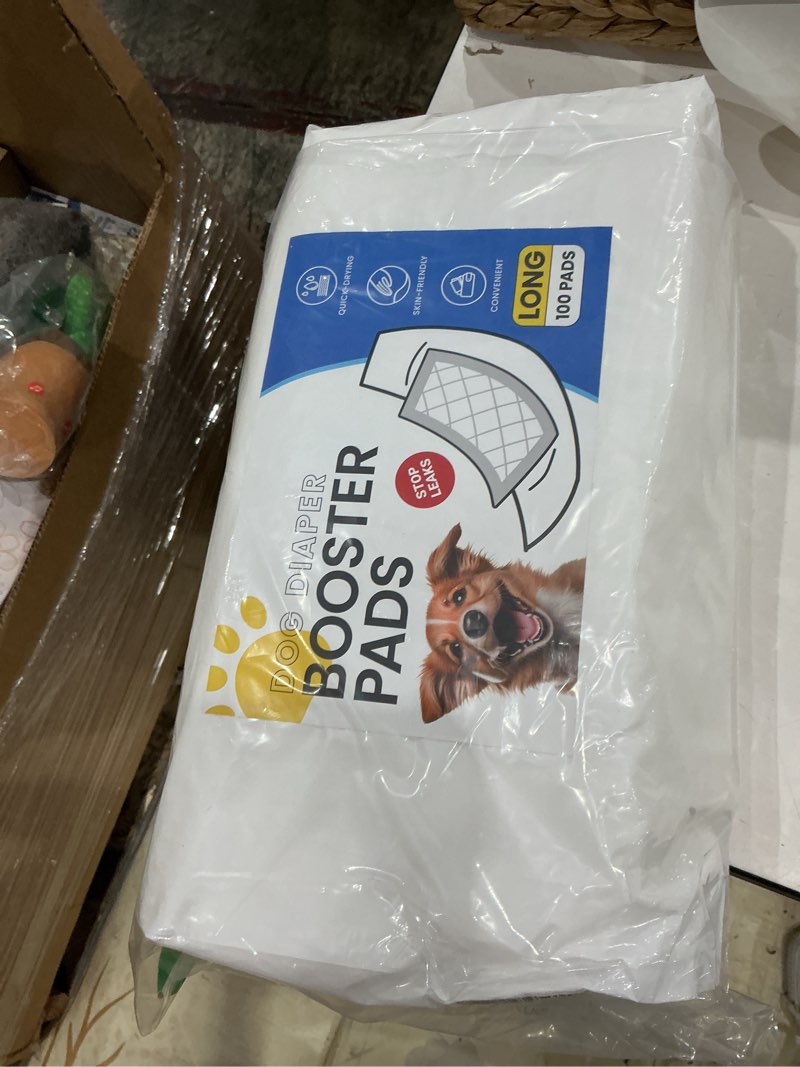 Condition photo showing New/Like New for disposable dog diaper liners booster pads for male & female dogs - 100ct | diaper inserts fit most washable dog wraps and belly bands,long long (100 count)