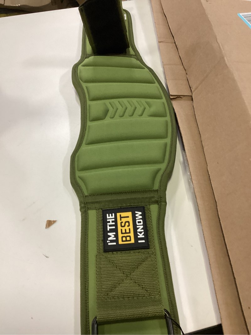 Condition photo showing New/Like New for Weight Lifting Belt, Lifting Belt for Men and Women, Workout Belt, Gym Belt for Squats, Lunges, Deadlifts and Cross Training Green Medium