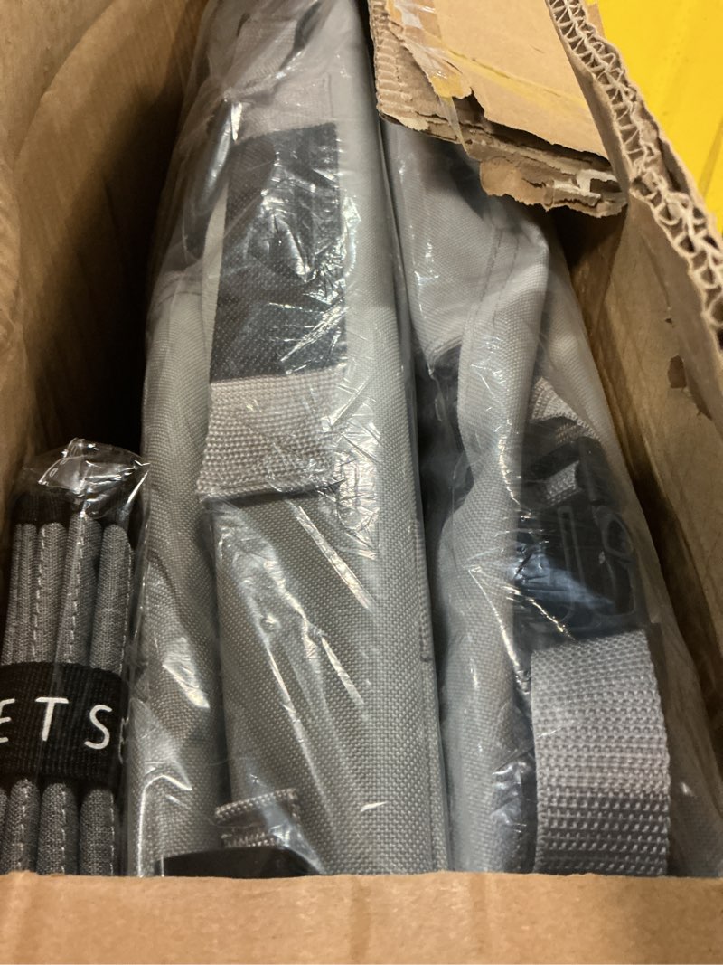 Condition photo showing New/Like New for Extra Large Cat Carrier Soft Sided, Portable Small Dog Carrier for 2 Cats, 24"x16.5"x16" Car Travel Folding Comfortable Design with Litter Box and Bowls, Grey-2+ Litter Box+ Bowl*2 Grey-2 without curtain