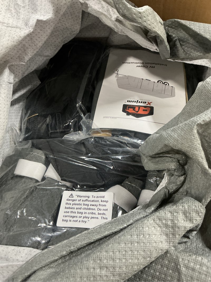 Condition photo showing Good Condition for Heavy Duty 8 Layers RV Cover 30-33ft, Rip-Stop Motorhome Camper Cover with Windproof Straps, Gutter & Tongue Jack Covers, Utility Travel Trailer Cover for All Weather Protection 30-33 FT