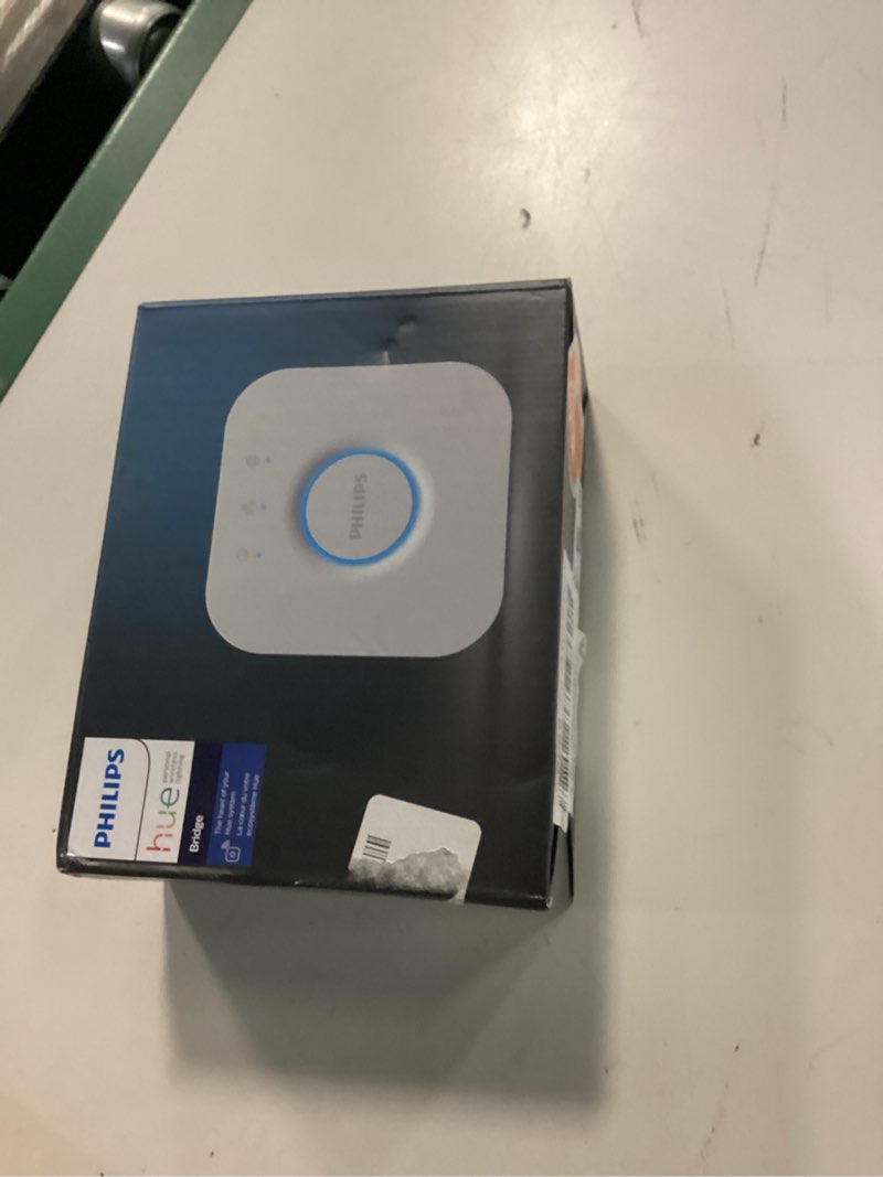 Condition photo showing New/Like New for philips hue bridge, unlock the full potential of hue bridge system, multi-room and out-of-home control, create automations and zones, smart lighting hub, works with voice and matter-compatible bridge only 1 count (pack of 1)