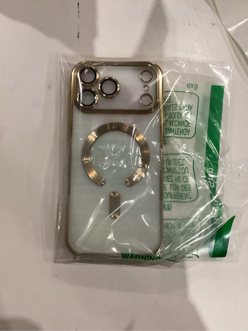 Condition photo showing Good Condition for for iPhone 17 Pro Max Case with 1x Screen Protector, [Compatible with MagSafe] [Integrated Camera Protection], Non Yellowing Slim Cute Women Girly Magnetic Cover for iPhone 17 Pro Max, Gold iPhone 17 Pro Max 6.9" C- Gold