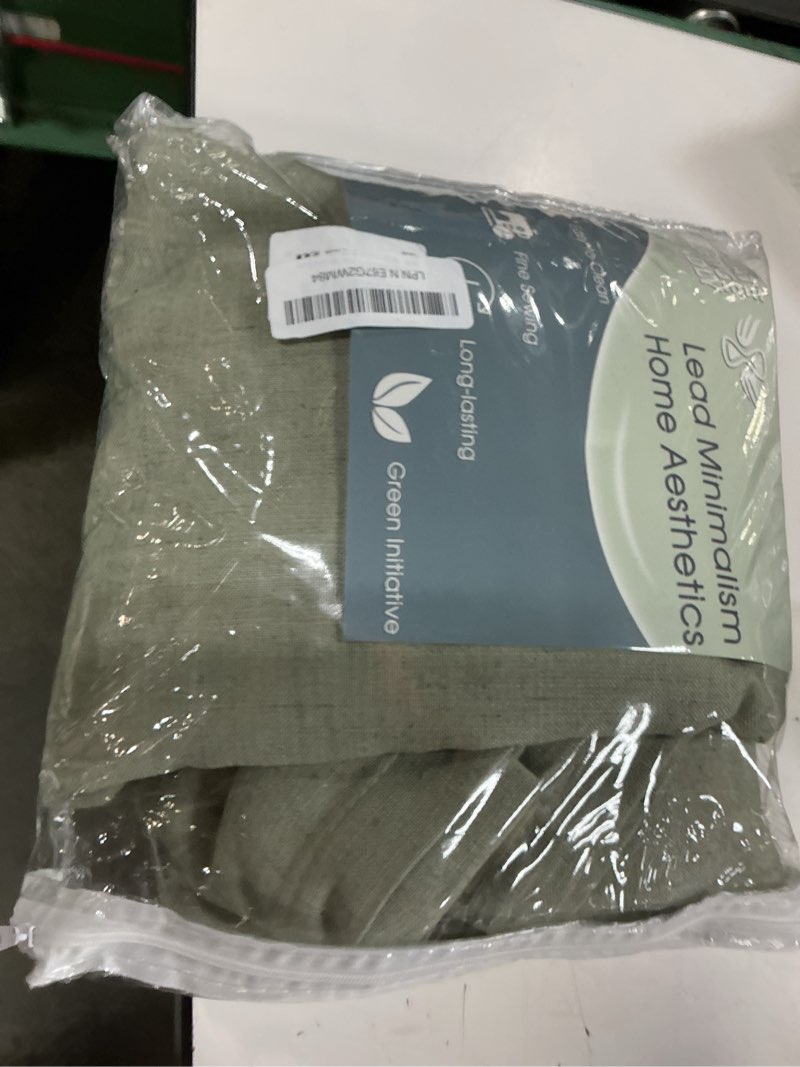 Condition photo showing Good Condition for sage green curtains 84 inch length 2 panels for bedroom back tab light filtering semi sheer drapes linen textured light green airy modern farmhouse living room sage aesthetic decor sage green 52\"w x 84\"l (pack of 2)