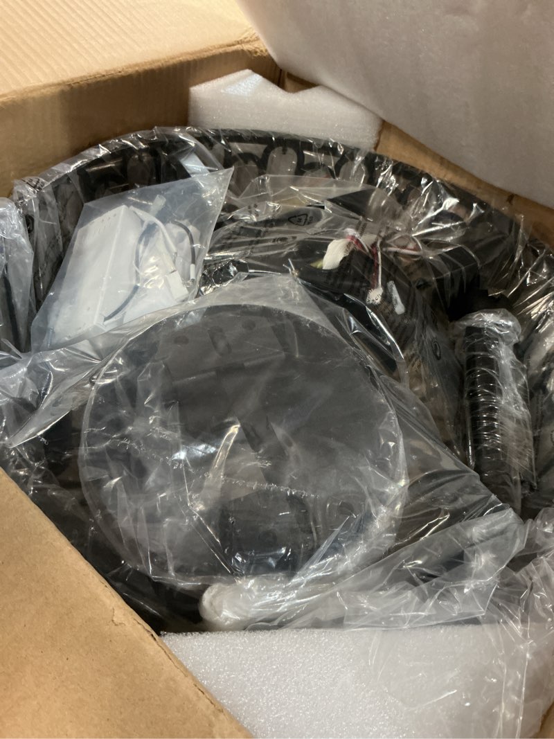 Condition photo showing Good Condition for 18.2" modern crystal ceiling fan with light black crystal fandelier light caged ceiling fan light with remote reversible industrial chandelier fan for bedroom living room dining room entry foryer black-18.2 inches