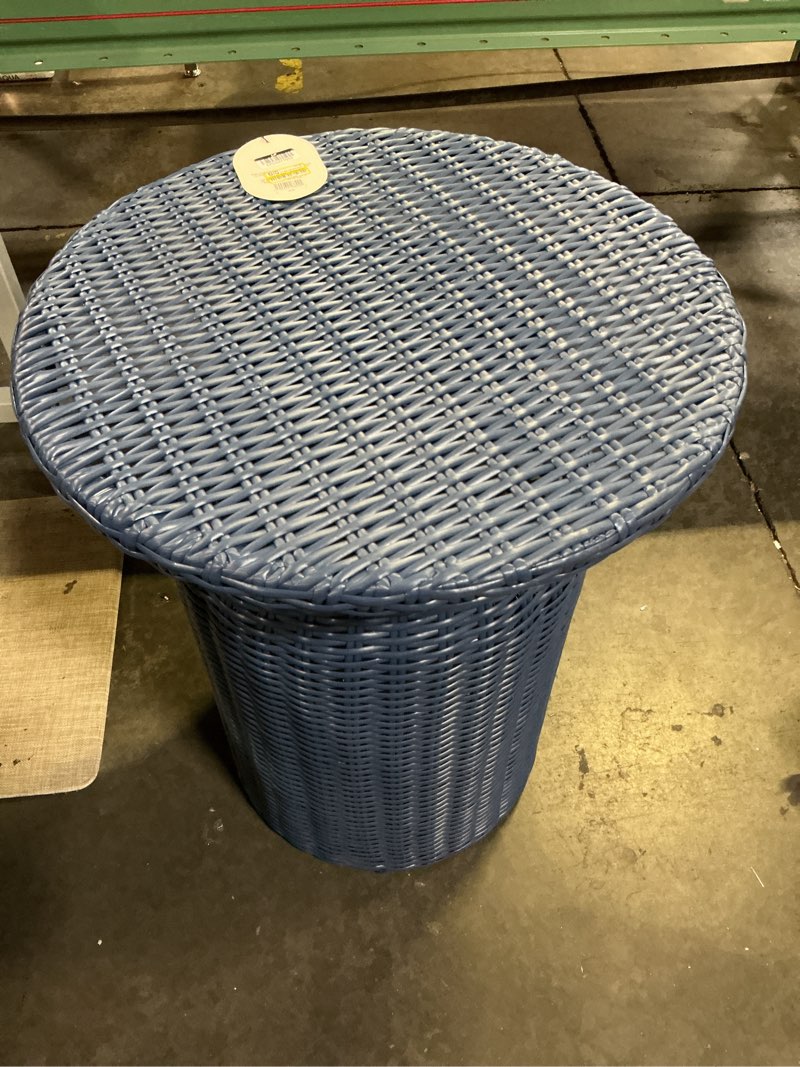 Condition photo showing Good Condition for 21.65" all-weather wicker round monochromatic outdoor patio bistro table navy - threshold™