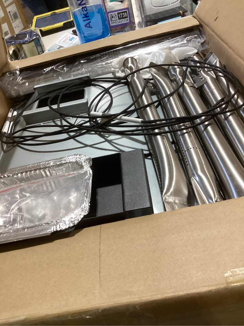 Condition photo showing Good Condition for adviace replacement parts for nexgrill 720-0888n 720-0888, grease tray drip pan & flame tamers, burner tubes and ignitor for nexgrill 5 burner 720-0888n gas grill 5 burner kit ss with drip pan