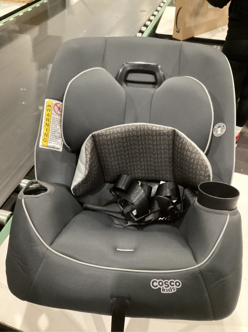 Condition photo showing Good Condition for cosco kids 1st ellaris 3-in-1 convertible car seat, slim fit design, rear & forward-facing, 5-position headrest, 3-across fit, travel-friendly with machine-washable seat pad, smokey haze