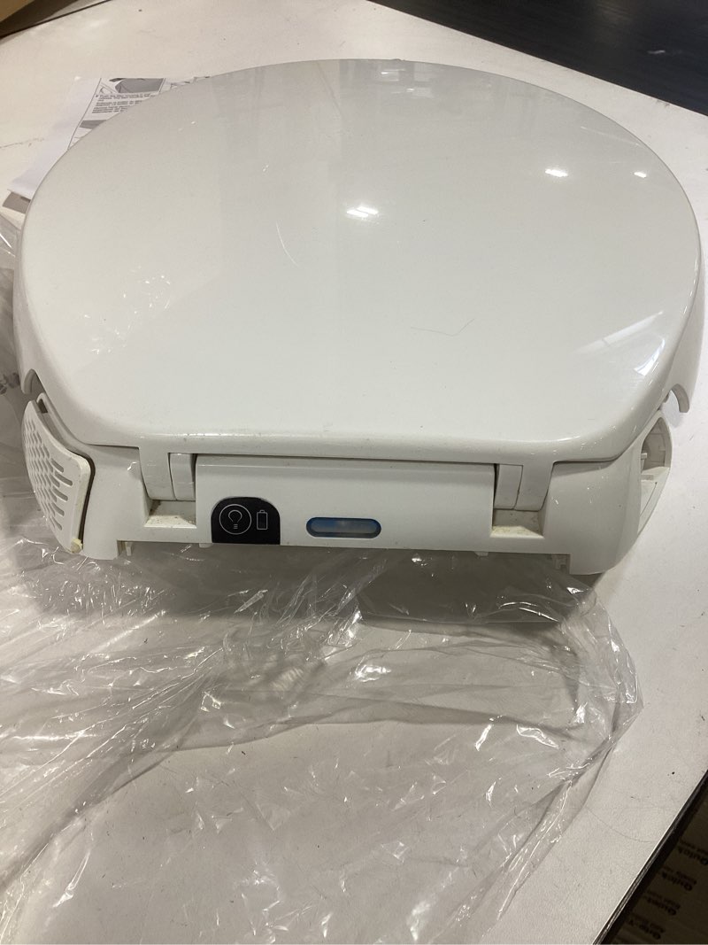 Condition photo showing As Is for kohler k-5589-0 purefresh round-front deodorizing toilet seat with nightlight, grip-tight bumpers, quiet-close seat, quick-release hinges, quick-attach hardware, no slam toilet seat, white round white