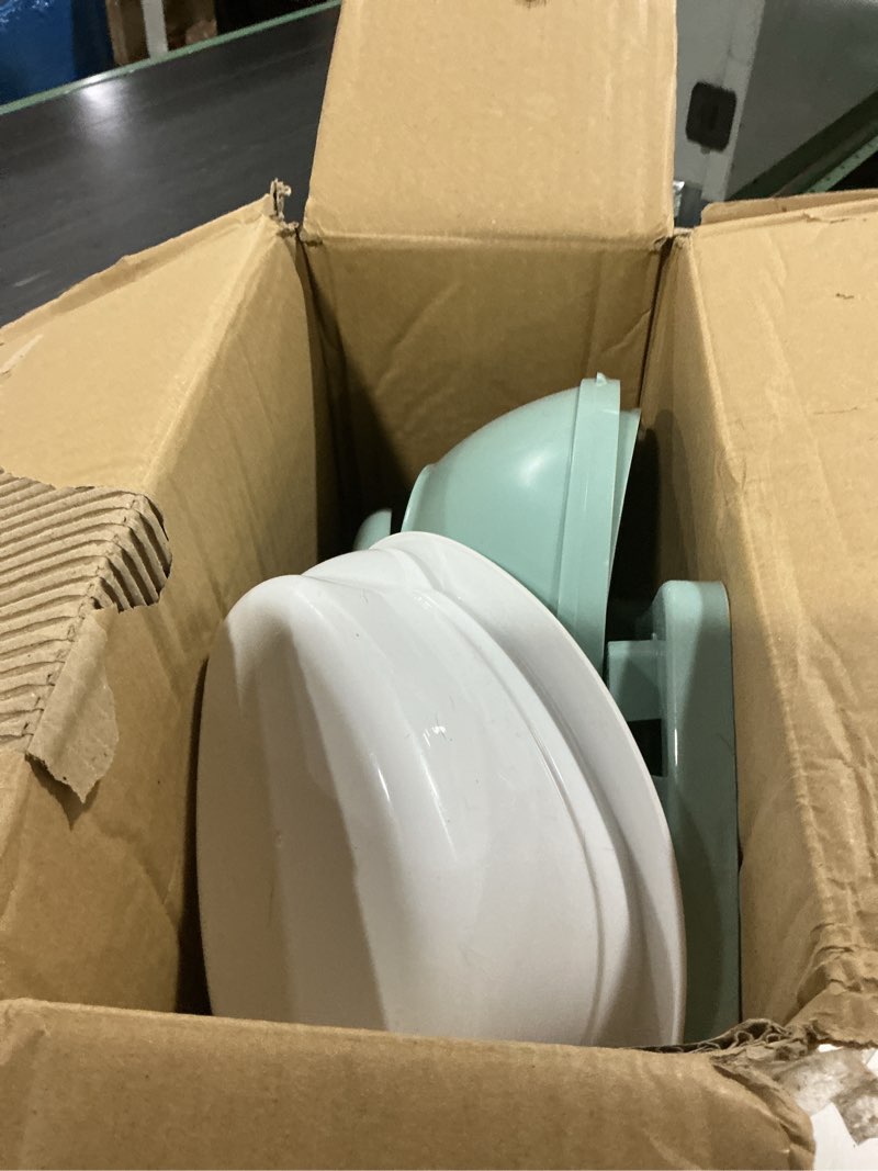 Condition photo showing As Is for ingenuity my size potty pro in green, infant potty training toilet, lifelike flushing sound, for ages 18 months, up to 50 pounds green potty