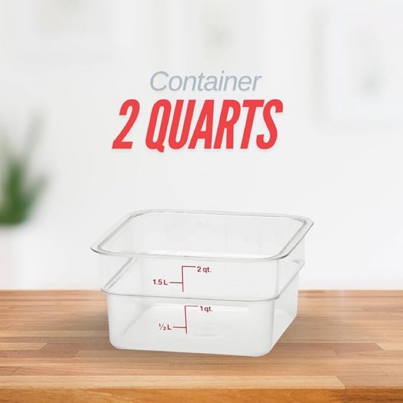 cambro containers with lids. food storage clear polycarbonate 2 qt, 4 qt & 6 qt. (pack of 3). made in the usa