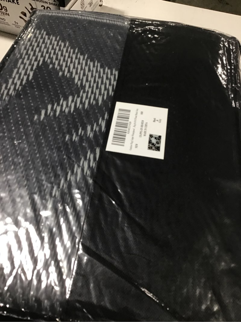 Condition photo showing As Is for MontVoo Outdoor Rug 8x10 ft Waterproof Patio Rug-Outdoor Carpet Mat Reversible Plastic Straw Outside Outdoor Rug for RV Camping Picnic Beach Balcony Backyard Pool Deck Porch Farmhouse Floral Black Black&grey 8' x 10' (Rectangular)