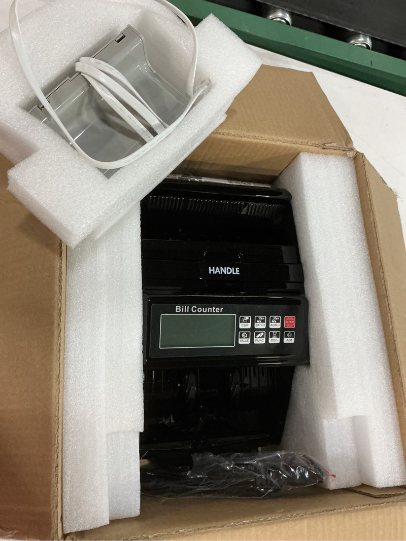 Condition photo showing Good Condition for al1000 money counter machine with value counting, support dollar and euro, uv, mg, mt, ir, dd counterfeit detection, cash counter with lcd display, batch and add, 1,000 notes/min