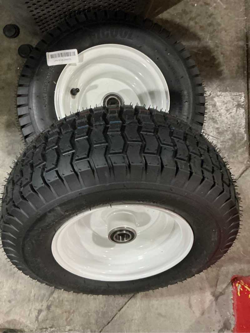 Condition photo showing Good Condition for gicool 16x6.50-8 tubeless tire and wheel, ?1" bearing, 4" centered hub?,16x6.5-8" lawn mower tires, universal fit riding mower and garden tractor front wheels, 4 ply, v-turf pattern, 2 pack 16x6.50-8 tubeless (4" centered hub,1" bore)