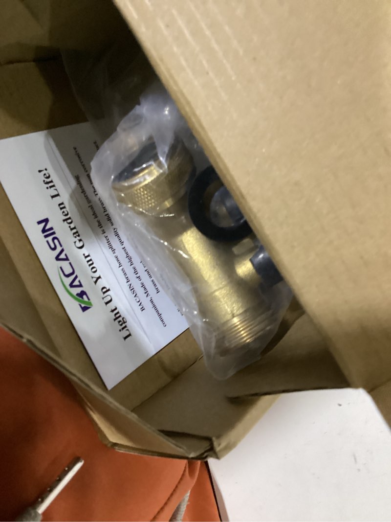 Condition photo showing Good Condition for brass hose splitter 2 way heavy duty, garden hose splitter with 304 stainless steel long handle, brass water hose splitter 2 way y valve 3/4" ght thread y valve hose splitter