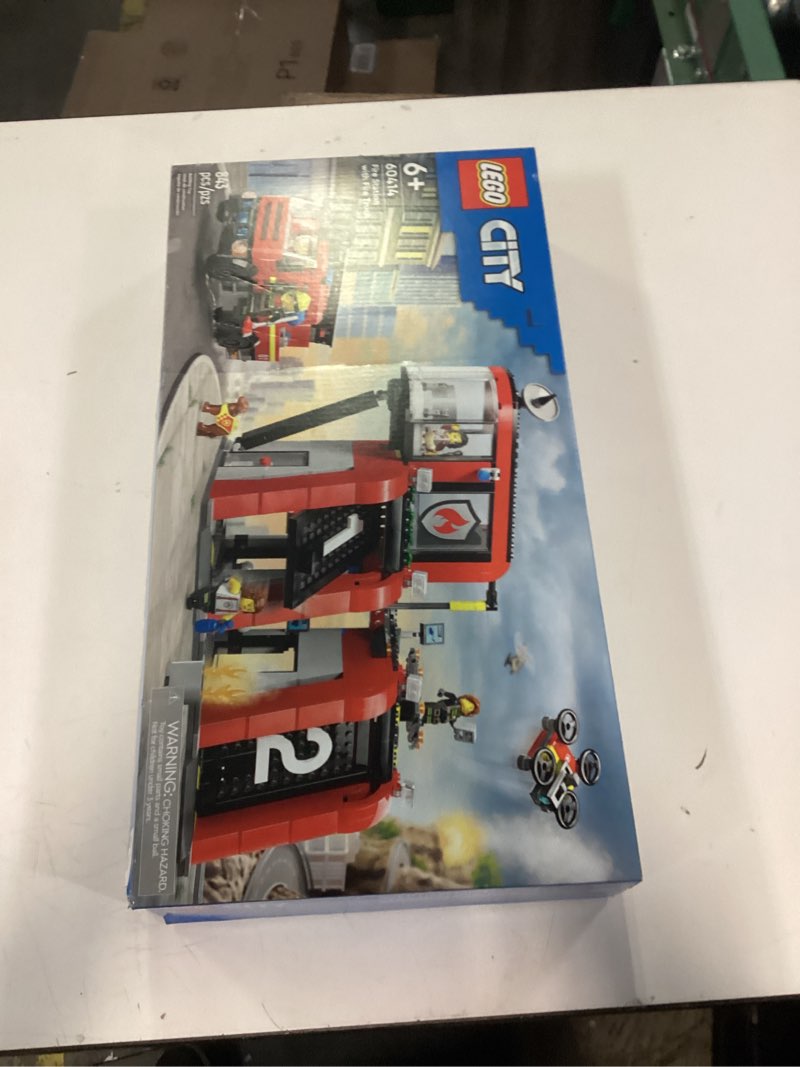 Condition photo showing New/Like New for LEGO City Fire Station with Fire Truck Toy - Kids Toy Building Sets with 2 Fire Truck Attachments - Gifts for Boys & Girls Ages 6+ - Pretend Play Set with 5 Minifigures - 60414
