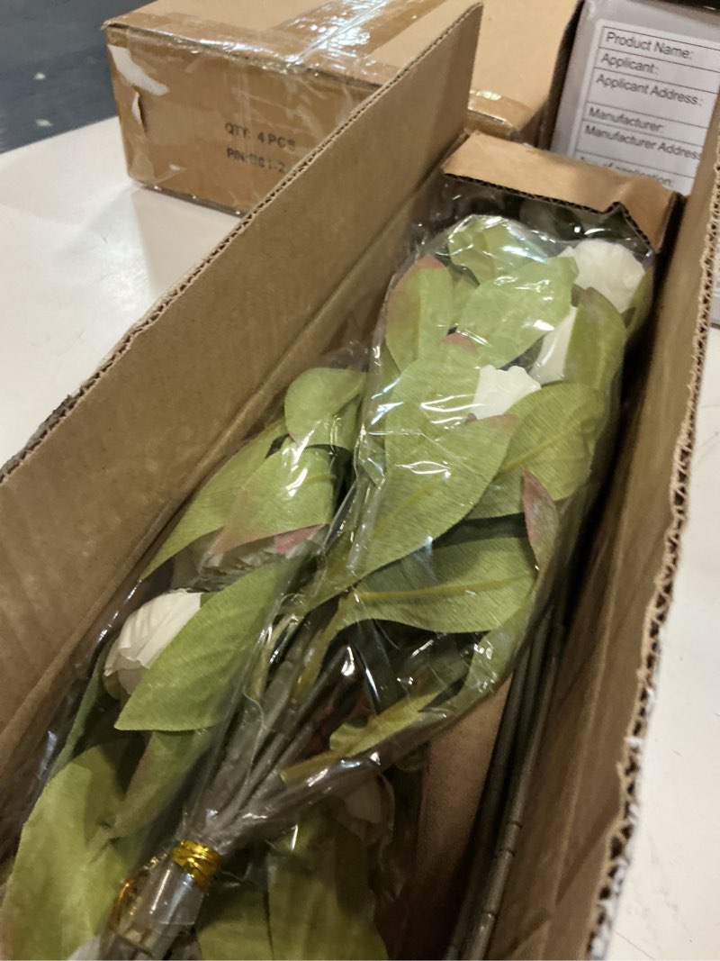 Condition photo showing Good Condition for vierena 6 pcs faux silk peony artificial flowers for vase -27", bulk fake peonies branches with stems for diy bouquet centerpieces wedding fillers arrangements shower decorations (cream)