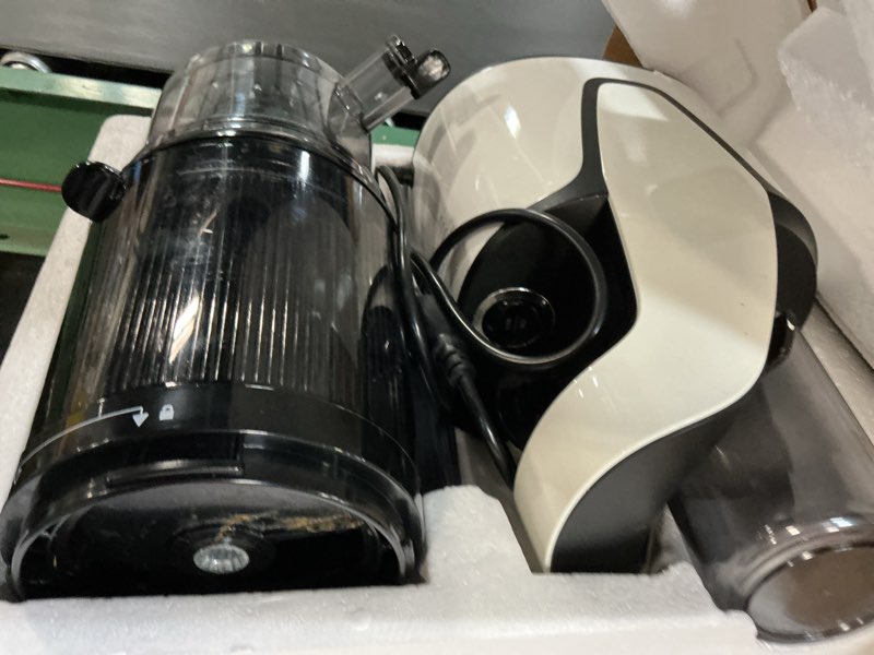 Condition photo showing Good Condition for eanoruus 3-in-1 cold press juicer, 6.5" extra large chute, 100oz large capacity, ac motor, perfect for juice, nut milk & sorbet, bright white