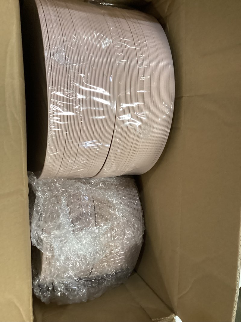 Condition photo showing New/Like New for pulote 200pieces pink plastic plates - premium hard pink and gold disposable - include 100pcs 10 inch dinner & 100pcs 7 inch dessert plates, ideal for wedding, party & mother's day