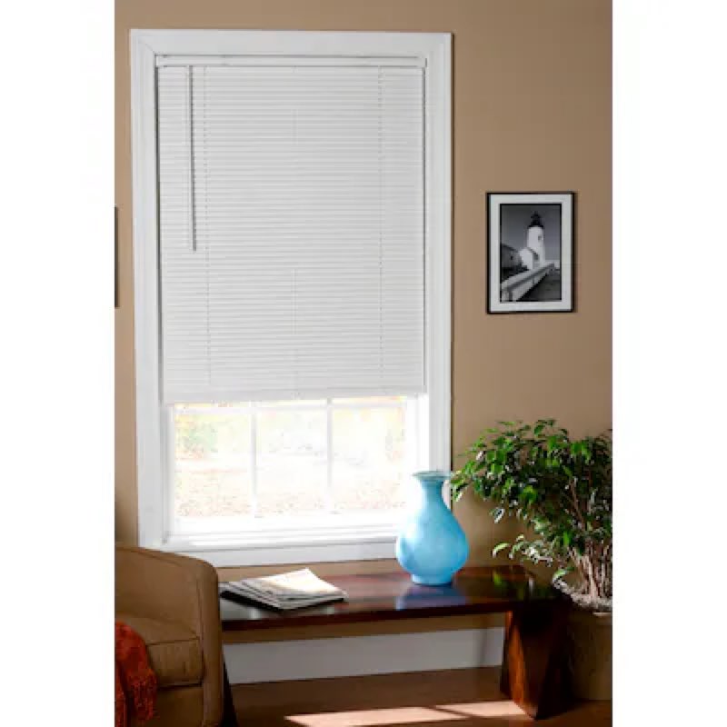 Project Source Room Darkening 1-in Slat Width 39-in x 64-in Cordless White Vinyl Room