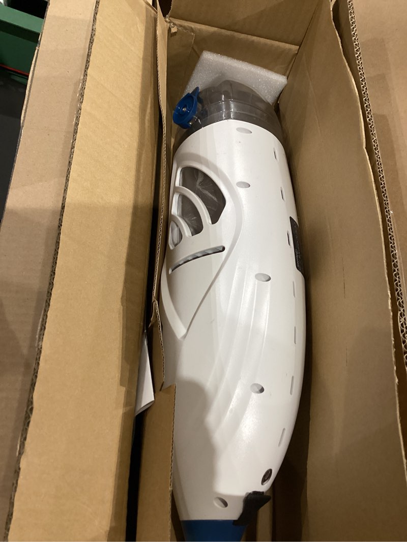 Condition photo showing As Is for enhulk cordless pool vacuum with 6' extension pole, upgraded 26.5 gpm beast-level suction, 2 filters, 1h runtime, handheld rechargeable pool cleaner for above ground & inground pools, pc68