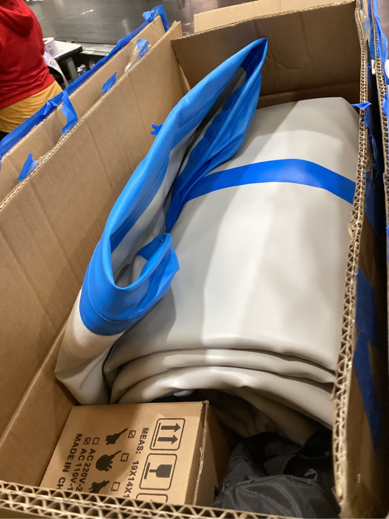 Condition photo showing As Is for AWSUM Inflatable Air Gymnastics Mat 10ft/13ft/16ft/20ft/23ft Training mat 4/8 inches Thick tumbling mat with Electric Pump for Home/Gym/Outdoor 20ft*3.3ft*4in(6*1*0.1M) Blue/White