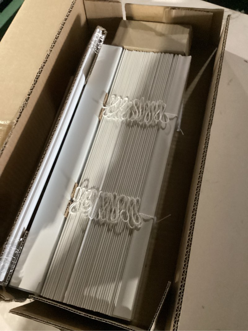 Condition photo showing Good Condition for Lotus & Windoware Cordless, 2 Inch Faux Wood Blind, 34.5" Wide x 60" Long, Window Blinds, Blinds & Shades, Blinds for Indoor Windows, Embossed, Bright White Bright White 34.5"W x 60"H