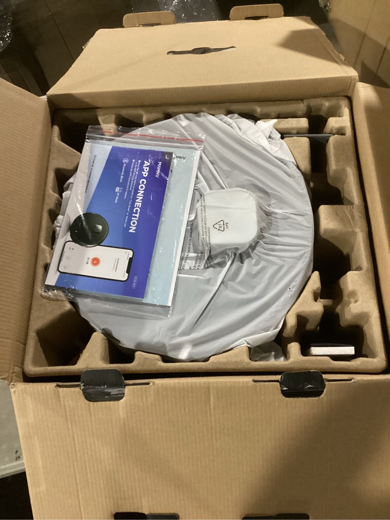 Condition photo showing New/Like New for mamnv robot vacuum and mop, 11500 pa suction, 3-in-1 robotic vacuum with smart lidar navigation, 70 day self-emptying,160 min runtime,app/alexa/voice control, ideal for pet hair, carpet & hard floor