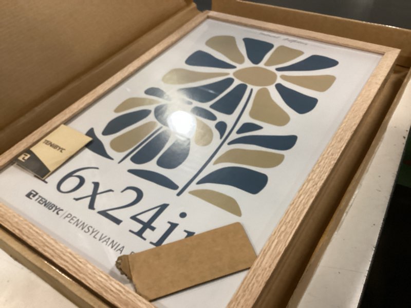 Condition photo showing As Is for 16x24 oak poster frame 3 pack, natural solid wood picture frame, wall gallery frame 3 pack pennsylvania oak 16 x 24